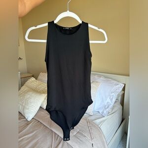 Stradivarius Bodysuit TOP Snap Crotch Sleeveless Black